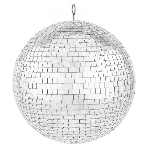 Mirror Disco Ball, 12 Inch Mirror Ball with Hanging Ring, Lightning Disco Ball Party Decorations, Ideal for DJ Club, Stage, Wedding, Birthday, Christmas, New Years Celebration