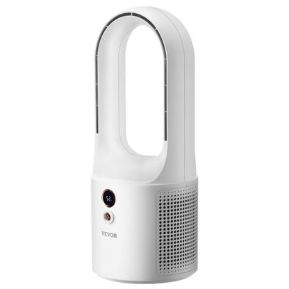 Tragbarer Tischventilator ohne Rotorblätter, 33 cm (12,99 Zoll), 6 Geschwindigkeitsstufen, USB-Anschluss, leise Kühlung, kleiner Turmventilator mit Akku, leicht zu reinigen und kinderfreundlich, sorgt für kühle Luft in Schlafzimmer, Büro und Zuhause.