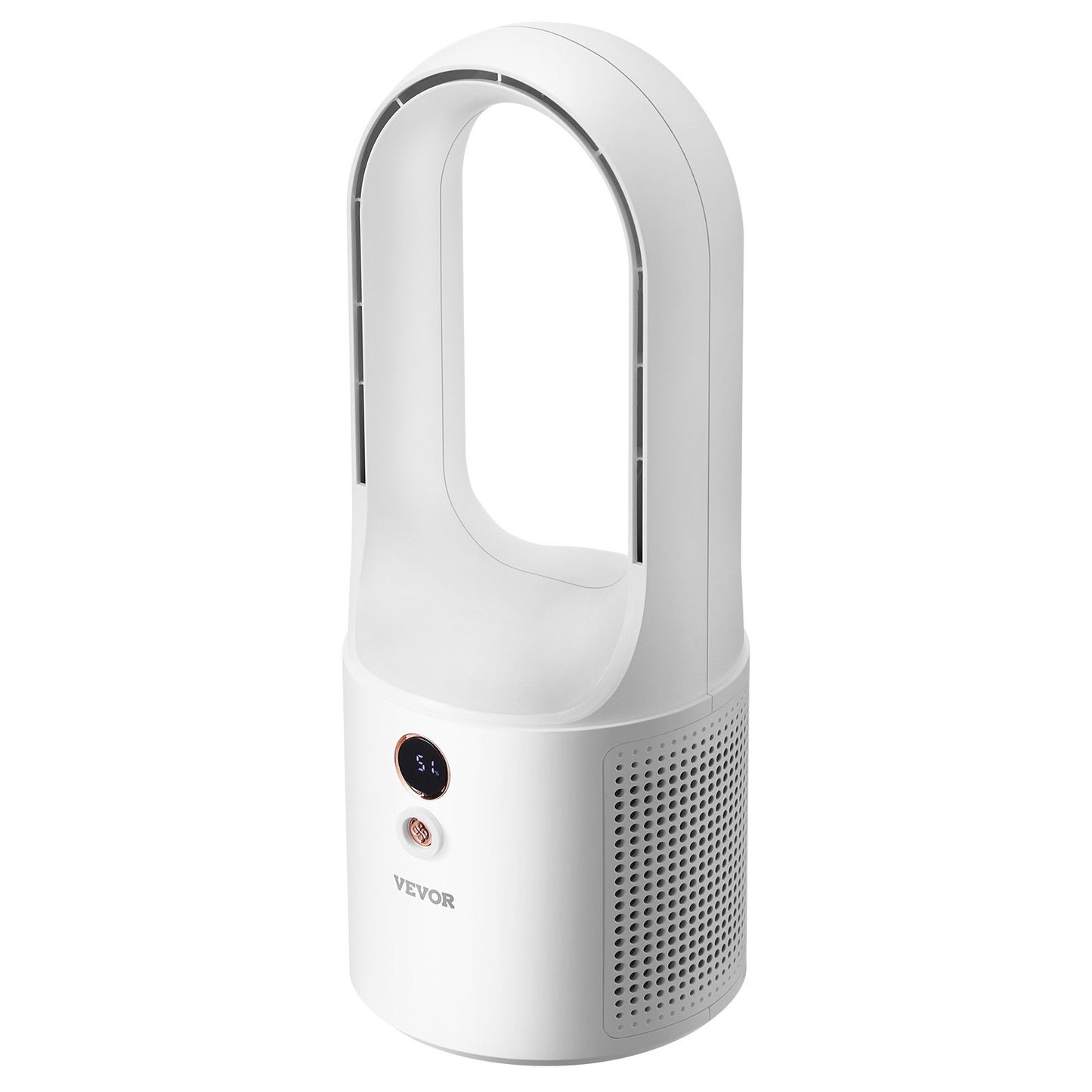 Tragbarer Tischventilator ohne Rotorblätter, 33 cm (12,99 Zoll), 6 Geschwindigkeitsstufen, USB-Anschluss, leise Kühlung, kleiner Turmventilator mit Akku, leicht zu reinigen und kinderfreundlich, sorgt für kühle Luft in Schlafzimmer, Büro und Zuhause.