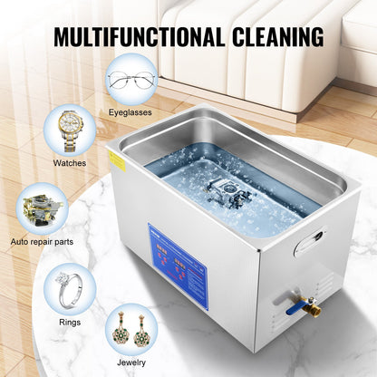Professional Ultrasonic Cleaner, 30 L Ultrasonic Jewelry Cleaner with Digital Timer & Heater, Stainless Steel Industrial Sonic Cleaner 40kHz for Glasses, Watches, Rings, Small Parts