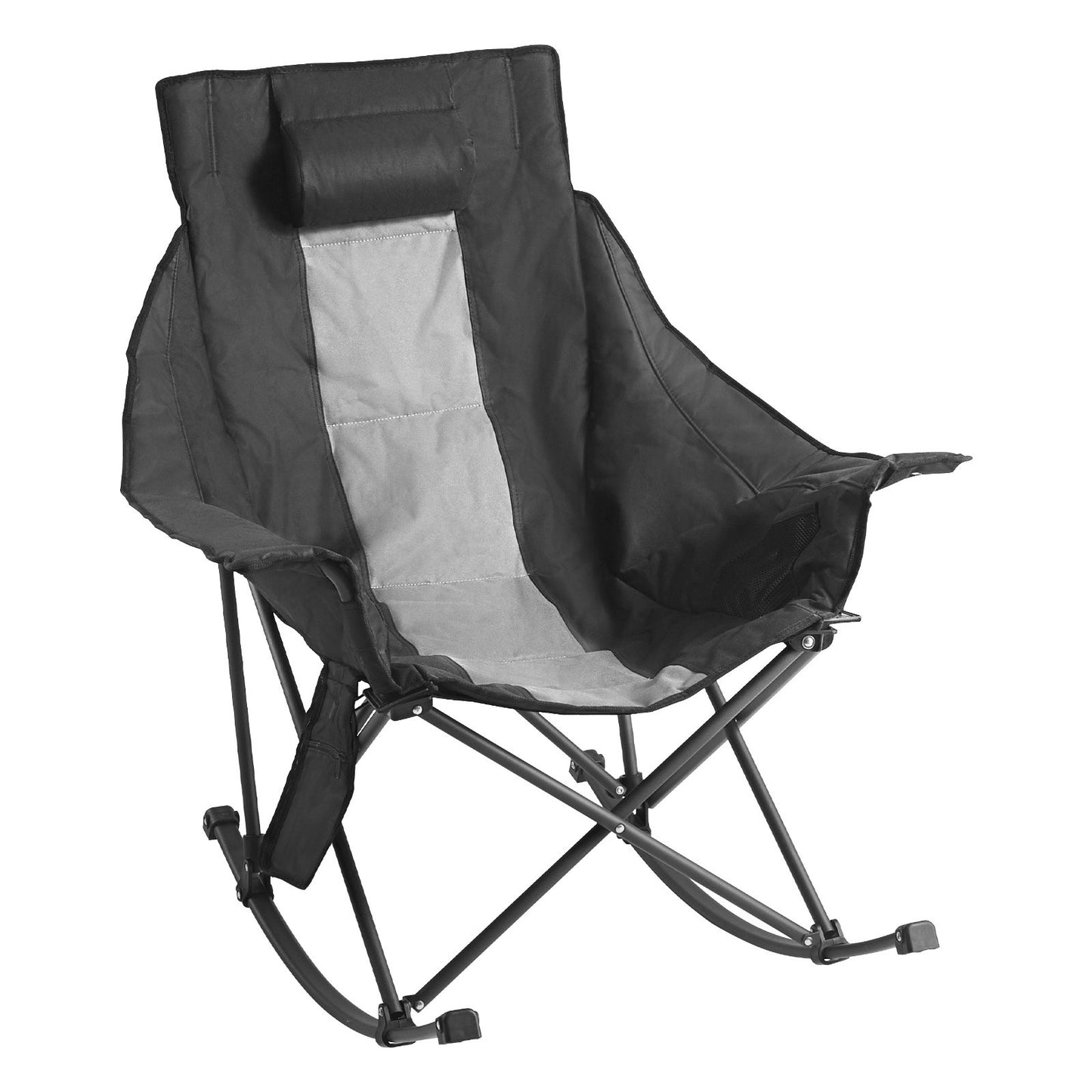 Heated Camping Chair, 3 Heating Settings, Large-Sized Padded Folding Rocker, Heavy Duty Outdoor Lawn Chairs with Pocket & Cupholder, Support 225lbs, Portable Heated Chair for Sports Winter Use