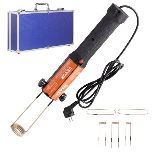 Magnetic Induction Heater Kit, 1000w 220V Portable Hand-held Induction Heater with 10PCS Coils, Flameless Induction Heater Bolt Remover with Led Light, Fit for Removing Rusty Bolts & Nuts