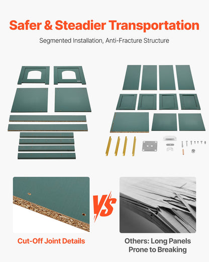 Cat Litter Box Enclosure for Multi Cats, 120cm Hidden Litter Box Cabinet with 4 Doors & 2 Entries, Indoor Cat Washroom, Wooden Kitty House Furniture Side Table, Fit Most Litterboxes, Green