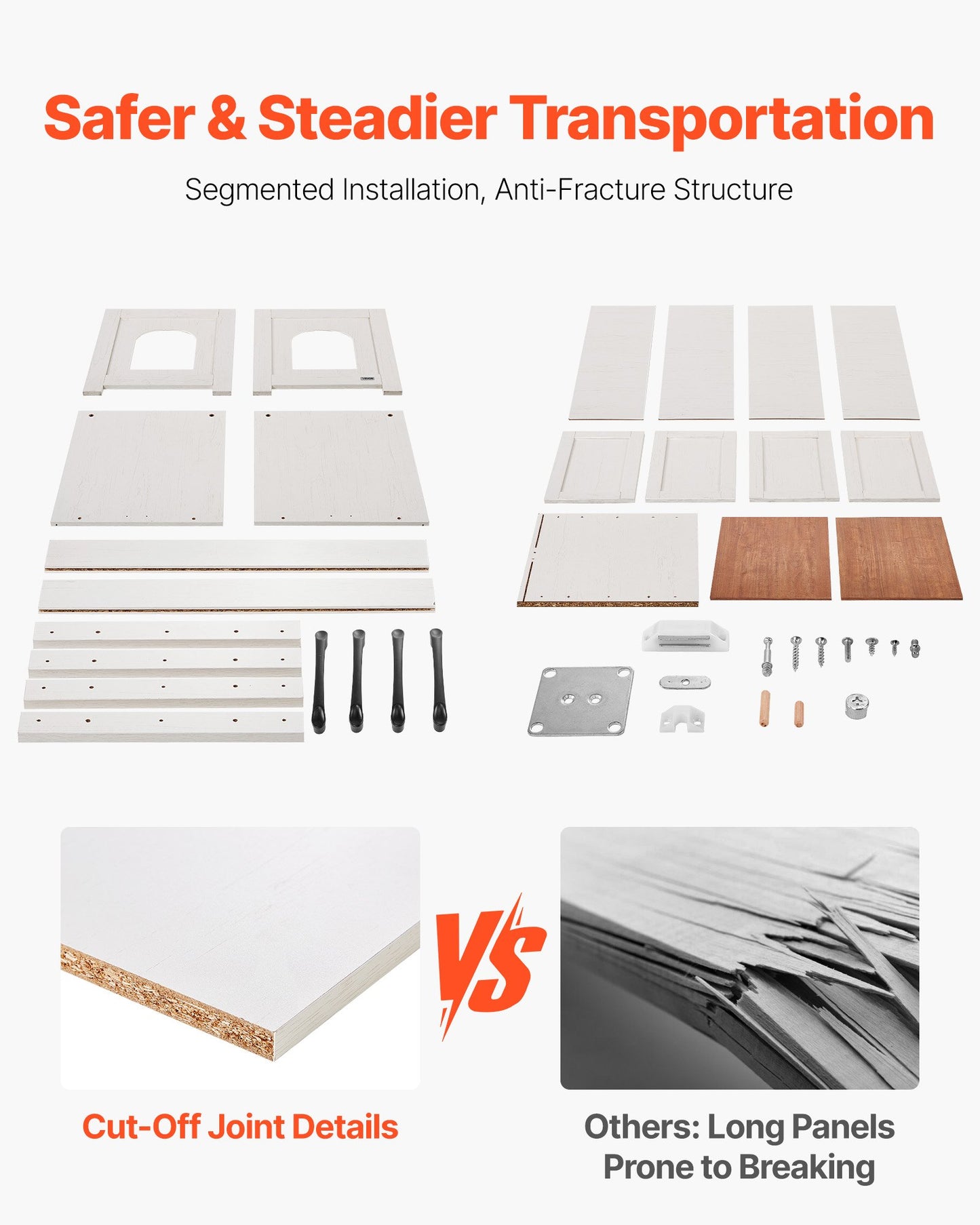 Cat Litter Box Enclosure for Multi Cats, 120 cm Hidden Litter Box Cabinet with 4 Doors & 2 Entries, Indoor Cat Washroom, Wooden Kitty House Furniture, Fit Most Litterboxes, Brown & White