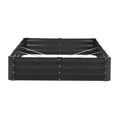 Metal Raised Garden Bed, 8 x 4 x 1 ft Outdoor Galvanized Planter Box, with Open Bottom, Large Planter Raised Bed for Gardening Vegetables, Flowers, Herbs, and Succulent Plants, Dark Gray