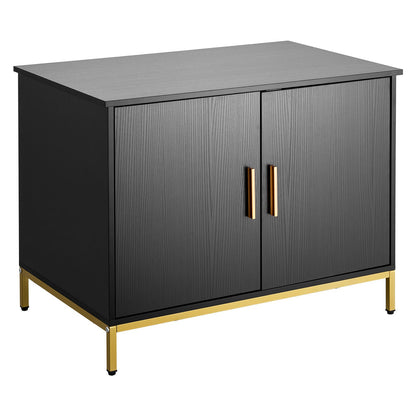 Cat Litter Box Enclosure Furniture, 70 cm Hidden Litter Box Cabinet with Metal Legs & Handle, Modern Style Cat Washroom House End Table, Fit Most of Litterbox, for Bedroom Living Room