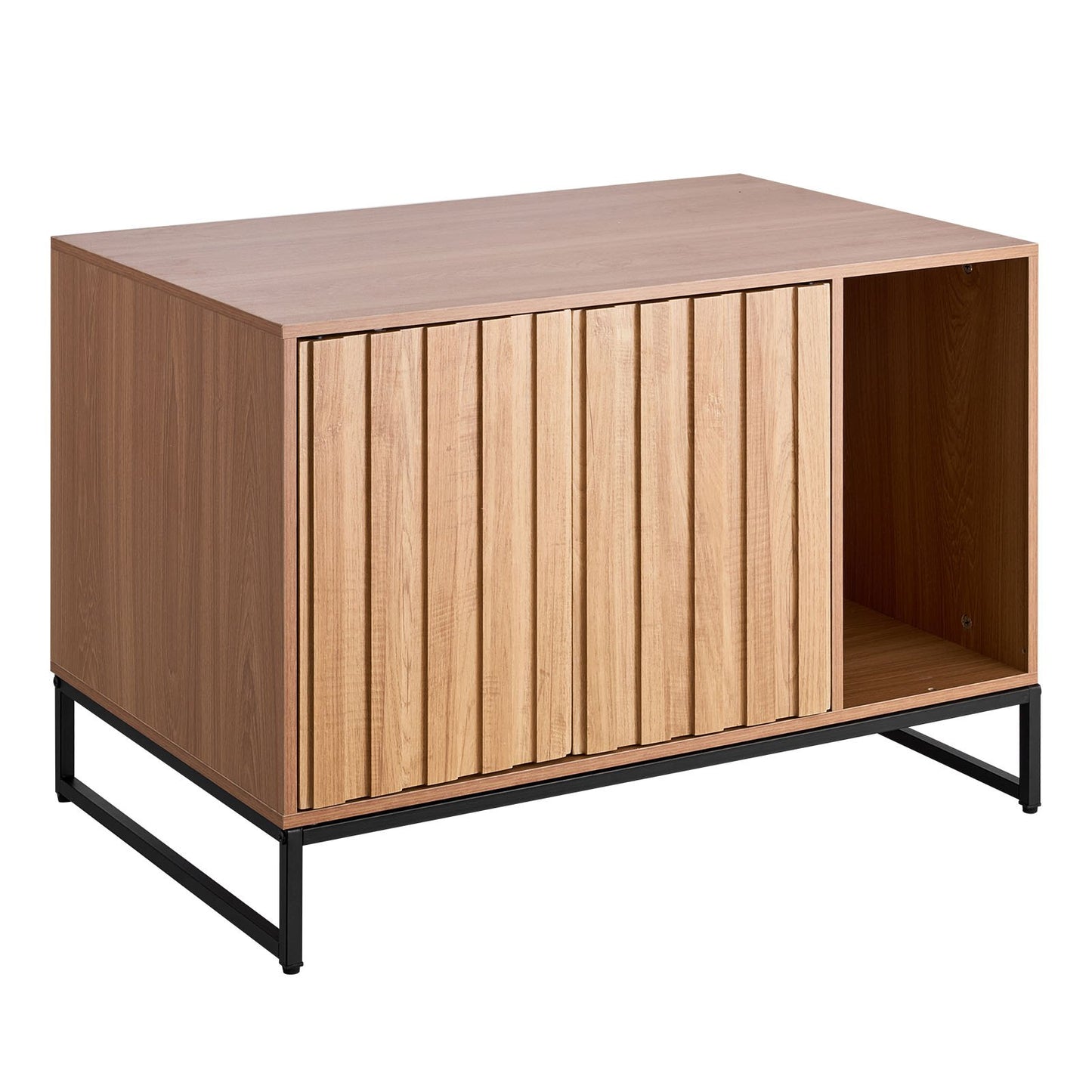 Cat Litter Box Enclosure Furniture, 80 cm Hidden Litter Box Cabinet with Scratch Pad & Storage, Waterproof Cat Washroom End Table Cat House, Fit Most of Litterbox, for Bedroom Living Room