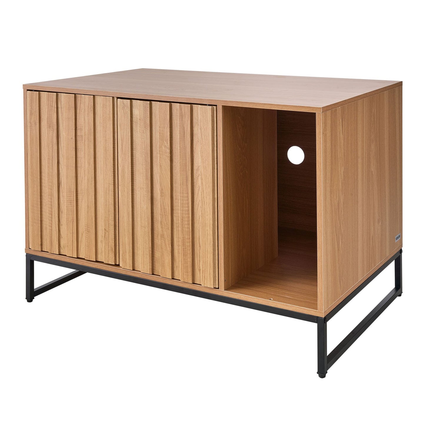 Cat Litter Box Enclosure Furniture, 80 cm Hidden Litter Box Cabinet with Scratch Pad & Storage, Waterproof Cat Washroom End Table Cat House, Fit Most of Litterbox, for Bedroom Living Room