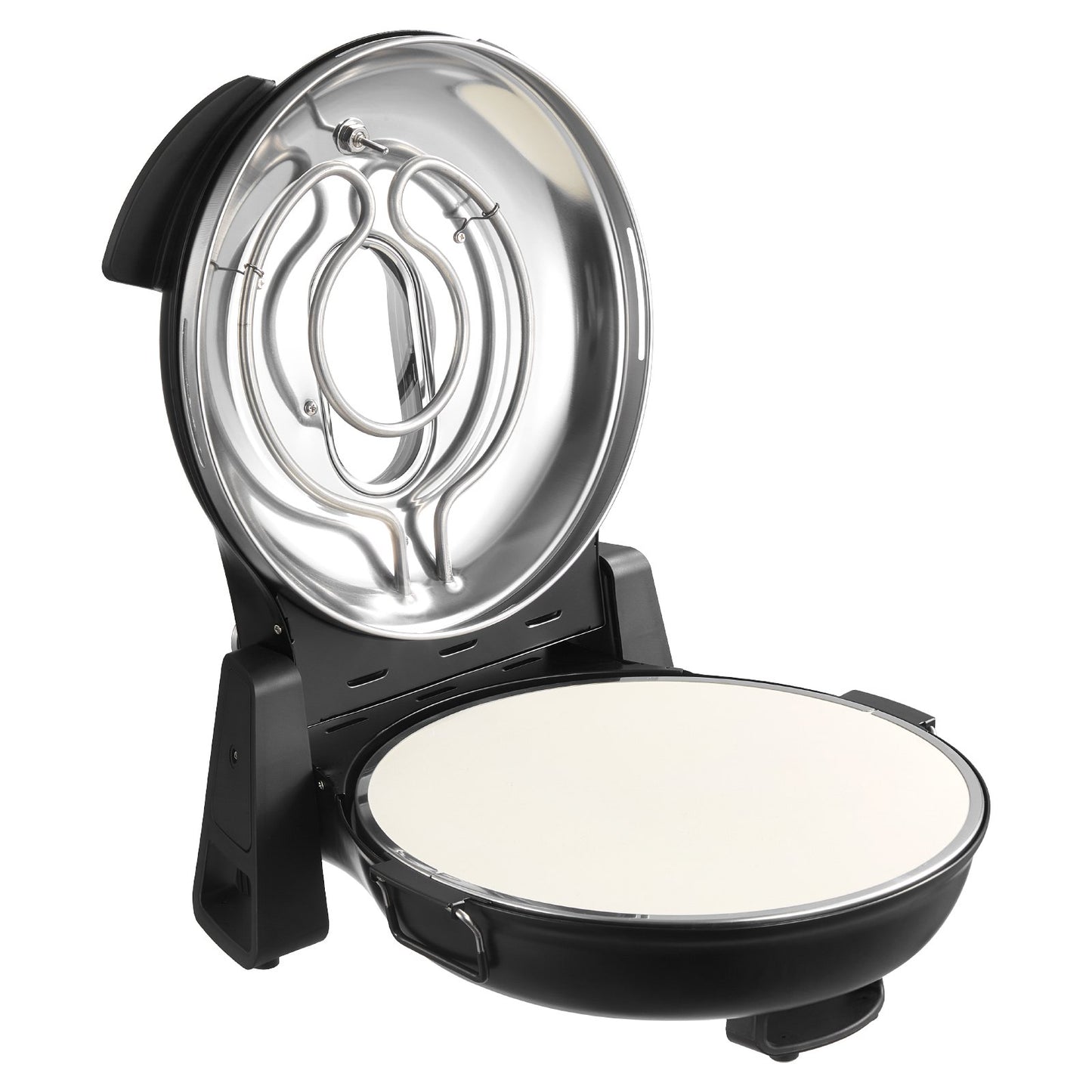 Pizza Oven, 304.8 mm Electric Pizza Maker, 1200W Electric Pizzas Cooker with Cordierite Stone, 5-Mode Temperature Control, Viewing Window for Precise Cooking, Heats up to 420℃, for Home (Black)