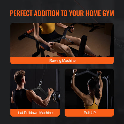 LAT Pulldown Attachment, Cable Machine Rowing V-bar Attachment, Tricep Pull Down Bar, Back Strength Training Rubber Coated Handle Grip, Bicep Curl Tricep Lat Pulldown Bar for Home Gym Fitness