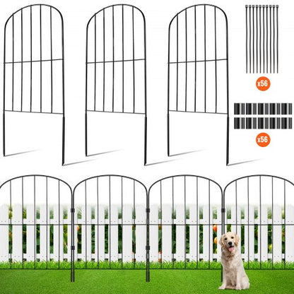 Garden Fence, No Dig Fence 731.5 cm (H)x 396.2 cm(L) Animal Barrier Fence, Underground Decorative Garden Fencing with 5.1 cm Spike Spacing, Metal Dog Fence for the Yard and Outdoor Patio, 28 Pack