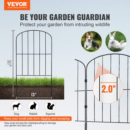Garden Fence, No Dig Fence 731.5 cm (H)x 396.2 cm(L) Animal Barrier Fence, Underground Decorative Garden Fencing with 5.1 cm Spike Spacing, Metal Dog Fence for the Yard and Outdoor Patio, 28 Pack