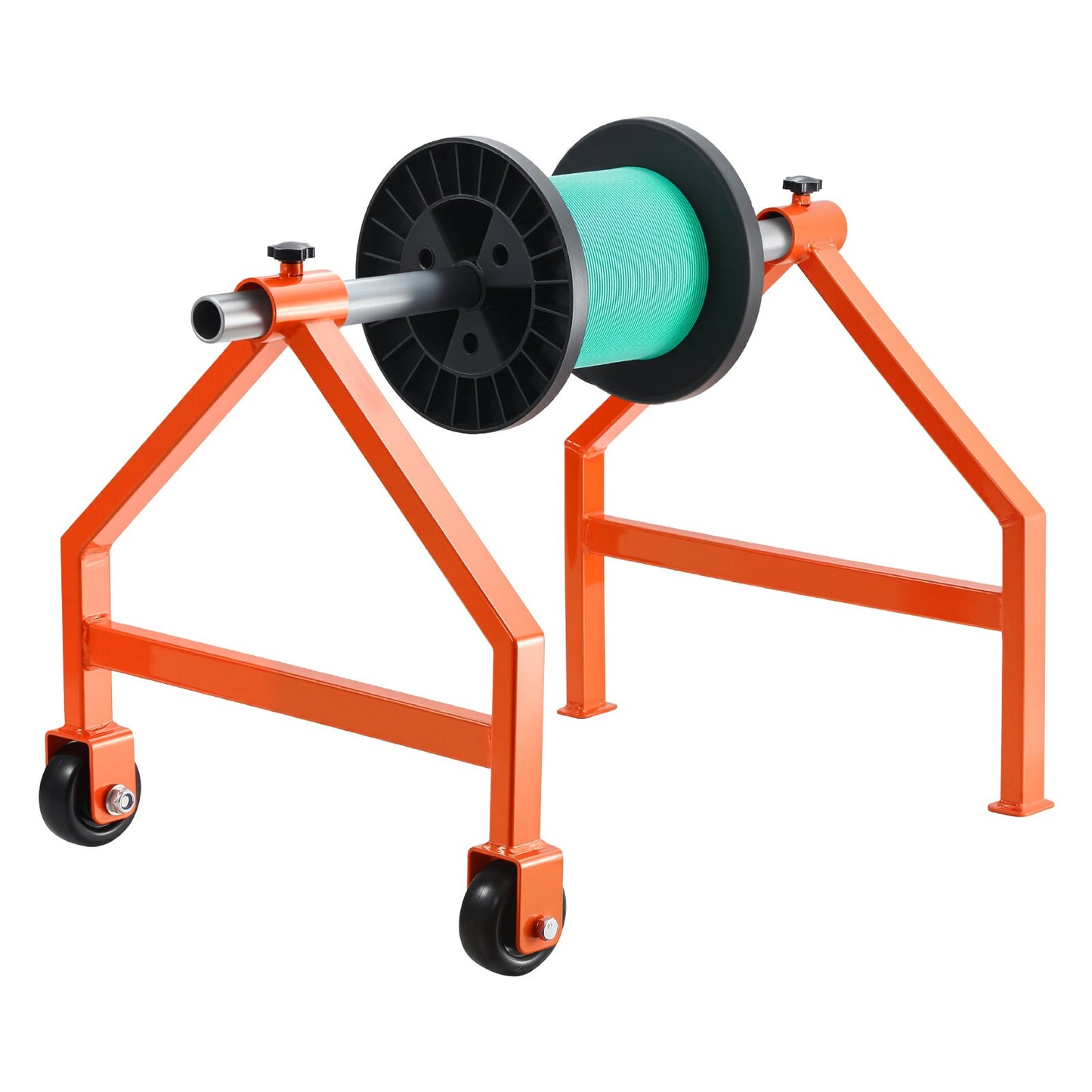 Wire Spool Rack, 100 kg / 220 lbs Load Capacity, Portable Cable Caddy, Moveable Wire Rack with Wheels, Spool Holder, Up to 759mm / 29.9 in Diameter, for Electrical Industrial and Retail Use, Working Efficiency