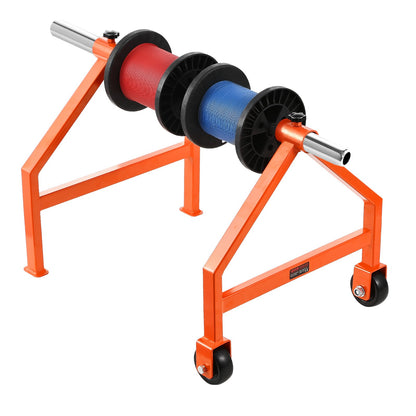 Wire Spool Rack, 100 kg / 220 lbs Load Capacity, Portable Cable Caddy, Moveable Wire Rack with Wheels, Spool Holder, Up to 759mm / 29.9 in Diameter, for Electrical Industrial and Retail Use, Working Efficiency