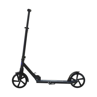 Kick Scooter for Kids Ages 8+, Teens & Adults, 2-Wheel Toddler Scooter with Adjustable Height Handlebar, Wide Anti-Slip Deck, Foldable Lightweight for Boys & Girls up to 99.8 kg, Black + Purple