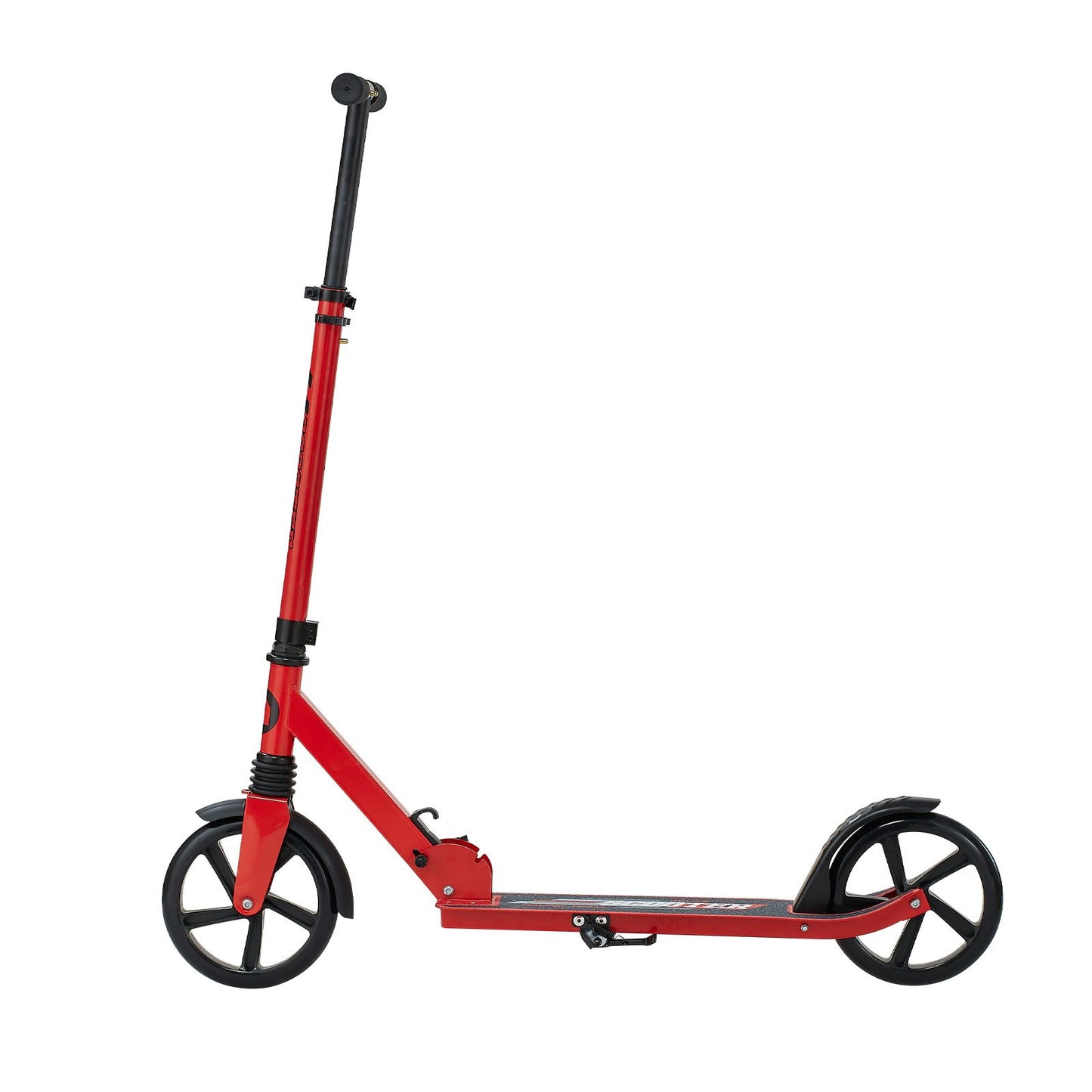 Kick Scooter for Kids Ages 8+, Teens & Adults, 2-Wheel Toddler Scooter with Adjustable Height Handlebar, Wide Anti-Slip Deck, Foldable Lightweight for Boys & Girls up to 99.8 kg, Red + Black