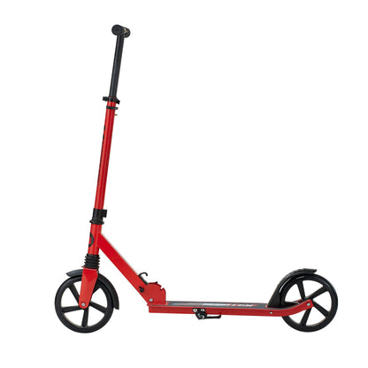 Kick Scooter for Kids Ages 8+, Teens & Adults, 2-Wheel Toddler Scooter with Adjustable Height Handlebar, Wide Anti-Slip Deck, Foldable Lightweight for Boys & Girls up to 99.8 kg, Red + Black