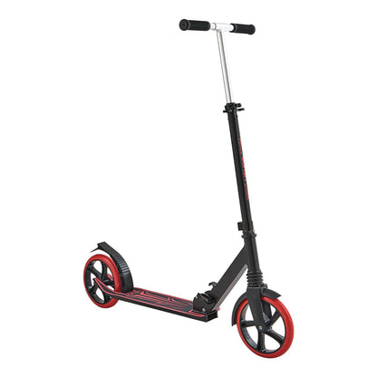 Kick Scooter for Kids Ages 8+, Teens & Adults, 2-Wheel Toddler Scooter with Adjustable Height Handlebar, Wide Anti-Slip Deck, Foldable Lightweight for Boys & Girls up to 99.8 kg, Black + Red