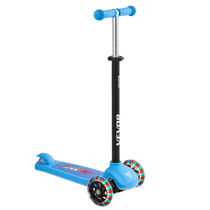 Kick Scooter for Kids Ages 3+, 3-Wheel Toddler Scooter with Light-Up Wheels, Adjustable Height Handlebar, Wide Anti-Slip Deck, Lightweight Aluminum Frame for Boys and Girls up to 74.8 kg, Blue