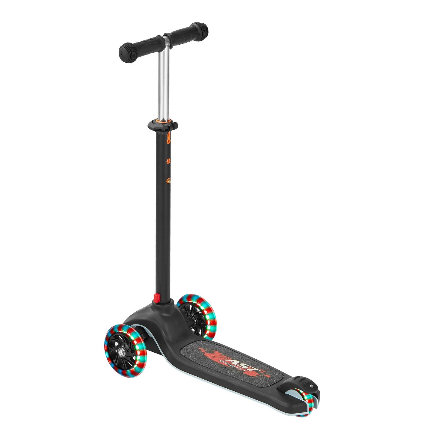Kick Scooter for Kids Ages 3+, 3-Wheel Toddler Scooter with Light-Up Wheels, Adjustable Height Handlebar, Wide Anti-Slip Deck, Lightweight Aluminum Frame for Boys & Girls up to 74.8 kg, Black