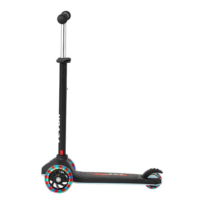 Kick Scooter for Kids Ages 3+, 3-Wheel Toddler Scooter with Light-Up Wheels, Adjustable Height Handlebar, Wide Anti-Slip Deck, Lightweight Aluminum Frame for Boys & Girls up to 74.8 kg, Black