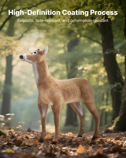 Deer Decoy, Outdoor Deer Decoys for Hunting, Realistic Durable HDPE Doe Hunting Decoy, Foldable Legs for Easy to Carry and Use, for Garden Yard Decoration, 1-Pack