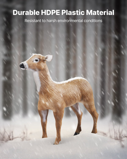 Deer Decoy, Outdoor Deer Decoys for Hunting, Realistic Durable HDPE Doe Hunting Decoy, Foldable Legs for Easy to Carry and Use, for Garden Yard Decoration, 1-Pack