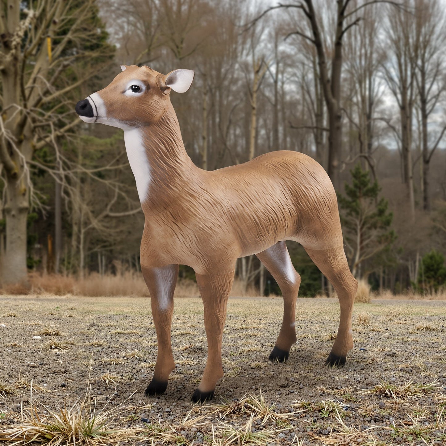 Deer Decoy, Outdoor Deer Decoys for Hunting, Realistic Durable HDPE Doe Hunting Decoy, Foldable Legs for Easy to Carry and Use, for Garden Yard Decoration, 1-Pack