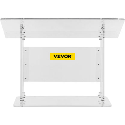 Tabletop Acrylic Podium 19.5" Tall Plexiglass Podium 27"x13.7" Table Acrylic Pulpits for Churches Slanted Surface with Lip for Book Holder Clear Lectern for Lecture Recital Speech & Presentation