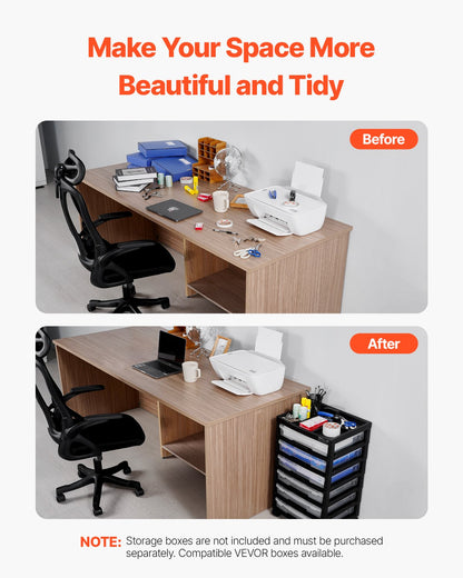 Scrapbook Rolling Storage Cart, 6-Tier Large Capacity with Organizer Top, Black Frame with 4 Removable Wheels, PP Material Cart Only, Rolling Craft Storage for Office Arts and Crafts Supplies