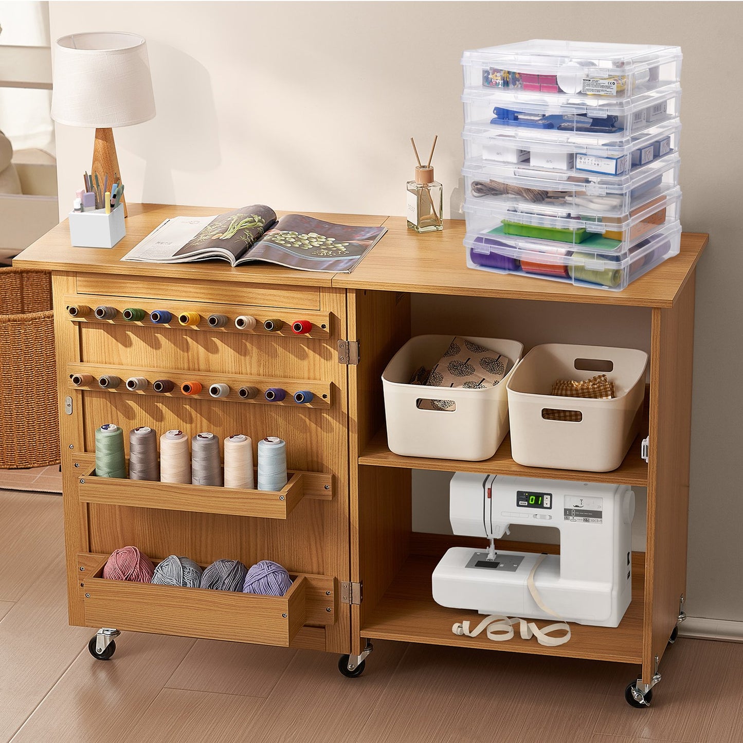 Scrapbook Paper Storage, 6 Pack Stackable Plastic Board Game Boxes, Clear Multi-Purpose Document Case with Rounded Corners and Double Latches, for Office Essentials Tools Arts Crafts Supplies