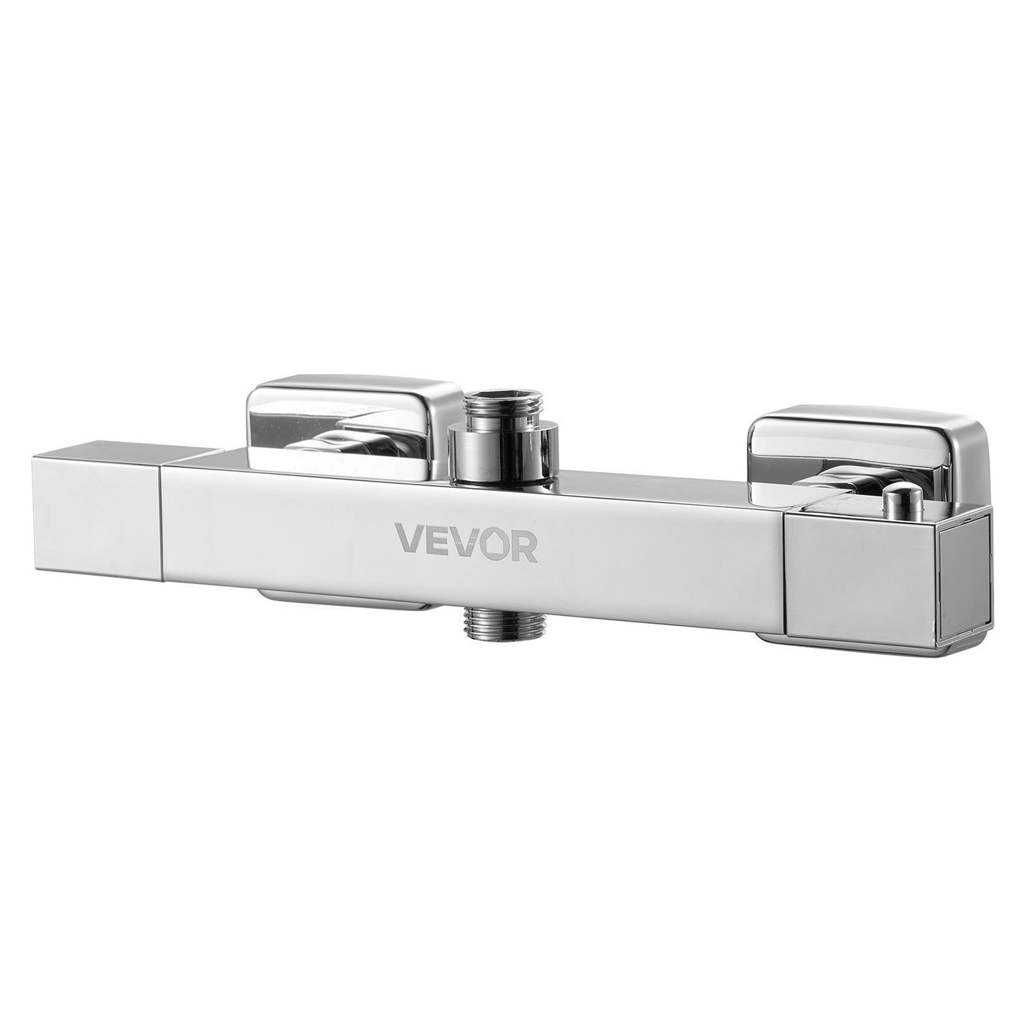 Thermostatic Shower Faucet Valve, 38℃ Secure Lock Thermostatic Shower Faucet Valve, Hot Cold Water Showering Faucets Temperature Control Valves for Bathroom, RV, Hotel, Two Holes & Chrome Silver