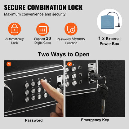 6-8 Rifles Gun Safe, Rifle Safe with Lock & Digital Keypad, Quick Access Tall Gun Storage Cabinet with Removable Shelf, Rifle Cabinet for Home Rifle and Shotguns