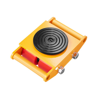 Machine Skate, 6T Machinery Skate Dolly, 13228 lbs Machinery Moving Skate, Machinery Mover Skate with 360° Rotation Cap and PU Directional Rollers, Heavy Duty Industrial Moving Equipment, Yellow