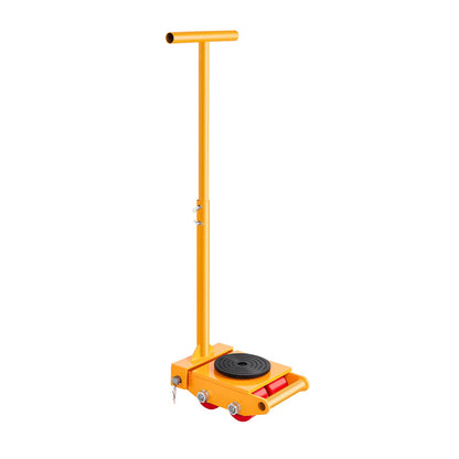 Machine Skate, 6T Machinery Skate Dolly, 13228 lbs Machinery Moving Skate, Machinery Mover Skate with 360° Rotation Cap and PU Directional Rollers, Heavy Duty Industrial Moving Equipment, Yellow