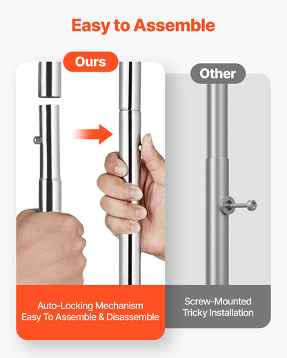 Clothes Rack, Rolling Clothing Garment Rack with 2 Hanging Rods and Storage Basket, 150 kg Load Capacity, Extendable Carbon Steel Clothing Racks with Wheels for Bedroom, Laundry, Living Room