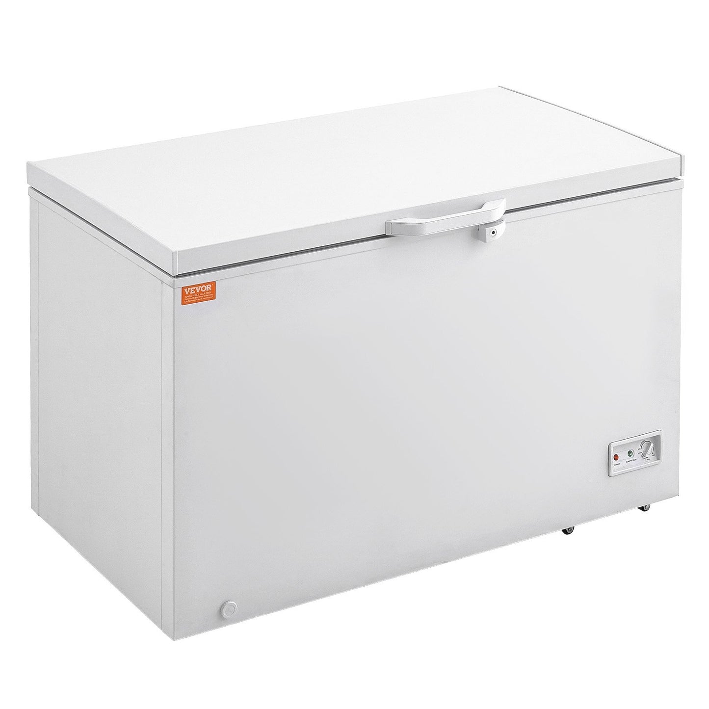 Chest Freezer, 12.8 cu.ft / 345 L Large Deep Freezer & 4 Removable Baskets, Freestanding Top Open Door Commercial Chest Freezers with Locking Lid, 7-Level Adjustable Temp, LED Lighting, 6 Wheels