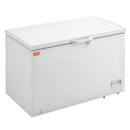 Chest Freezer, 12.8 cu.ft / 345 L Large Deep Freezer & 4 Removable Baskets, Freestanding Top Open Door Commercial Chest Freezers with Locking Lid, 7-Level Adjustable Temp, LED Lighting, 6 Wheels