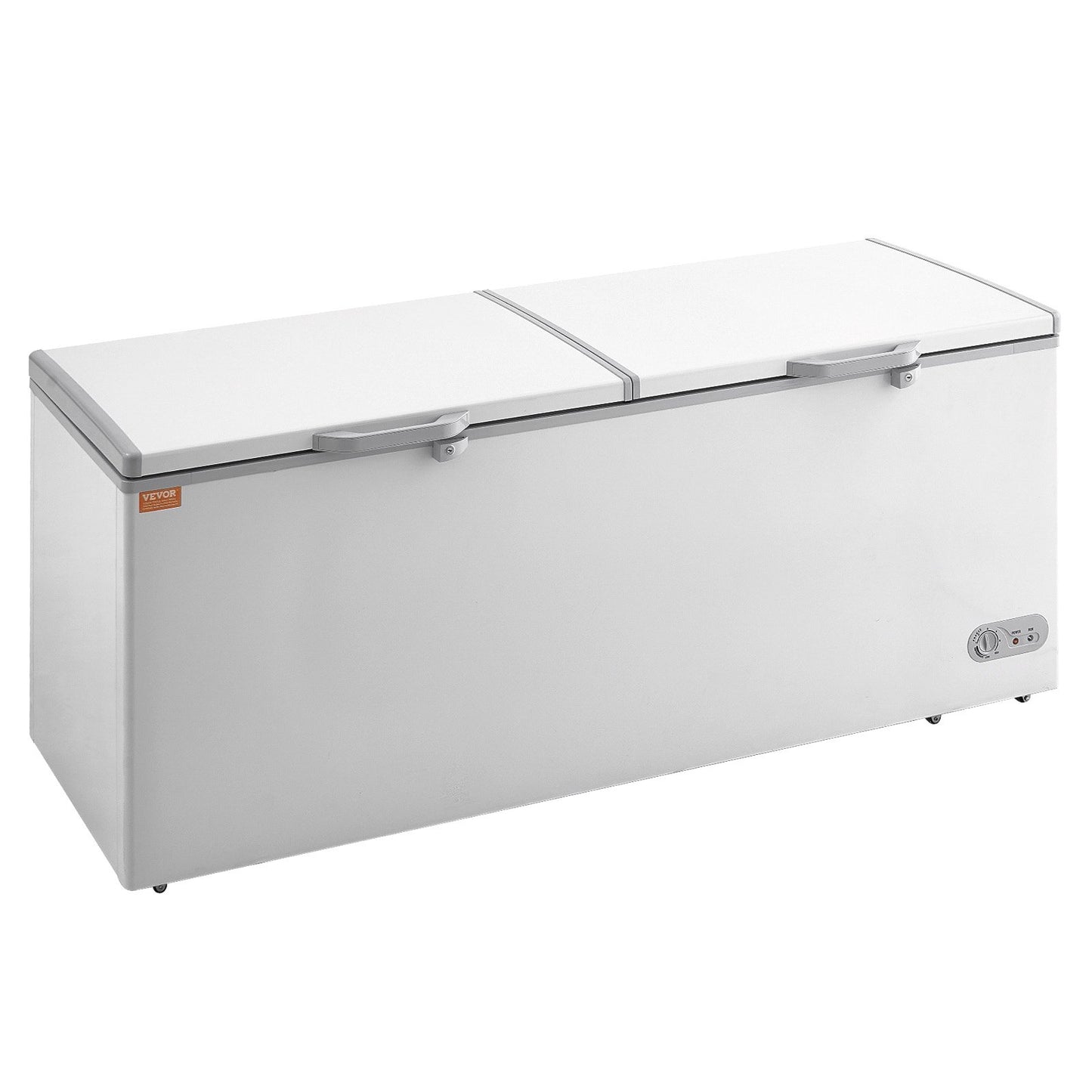 Chest Freezer, 19.8 cu.ft / 561 L Large Deep Freezer with Split Top Double Locking Lids, Freestanding Commercial Chest Freezer & 4 Removable Baskets, 7-Level Adjustable Temp, LED Light, 6 Wheels