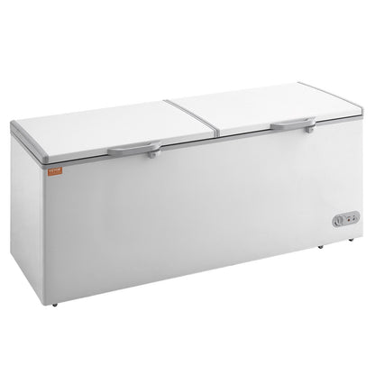 Chest Freezer, 19.8 cu.ft / 561 L Large Deep Freezer with Split Top Double Locking Lids, Freestanding Commercial Chest Freezer & 4 Removable Baskets, 7-Level Adjustable Temp, LED Light, 6 Wheels