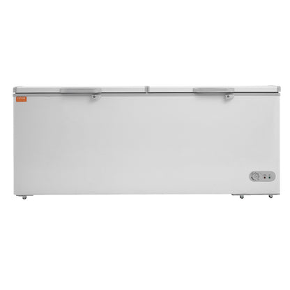 Chest Freezer, 19.8 cu.ft / 561 L Large Deep Freezer with Split Top Double Locking Lids, Freestanding Commercial Chest Freezer & 4 Removable Baskets, 7-Level Adjustable Temp, LED Light, 6 Wheels