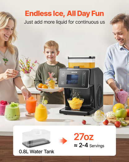 Snowflake Ice Machine, 20KG/24H Snowflake Ice Maker, Ice-Shaver Machine with Stainless Steel Blade, Electric Snow Cone Maker with 0.8L Tank, 60S Fast Pre-Cooling, for Home & Small Gatherings