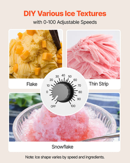 Snowflake Ice Machine, 40KG/24H Snowflake Ice Maker, Ice-Shaver Machine with Stainless Steel Blade, Electric Snow Cone Maker with 1.8L Tank, 90S Fast Pre-Cooling, for Home & Small Gatherings