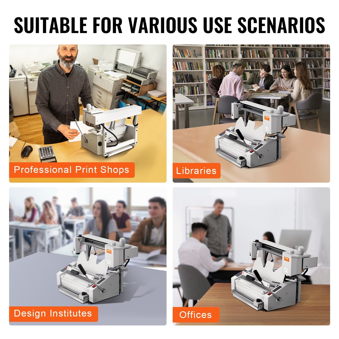 Thermal Binding Machine, 400 Sheets Capacity Hot Glue Binding Machine, Thermal Book Binder 50mm Binding Thickness A3(Short Edge)/A4/A5 Document with Milling Cutter