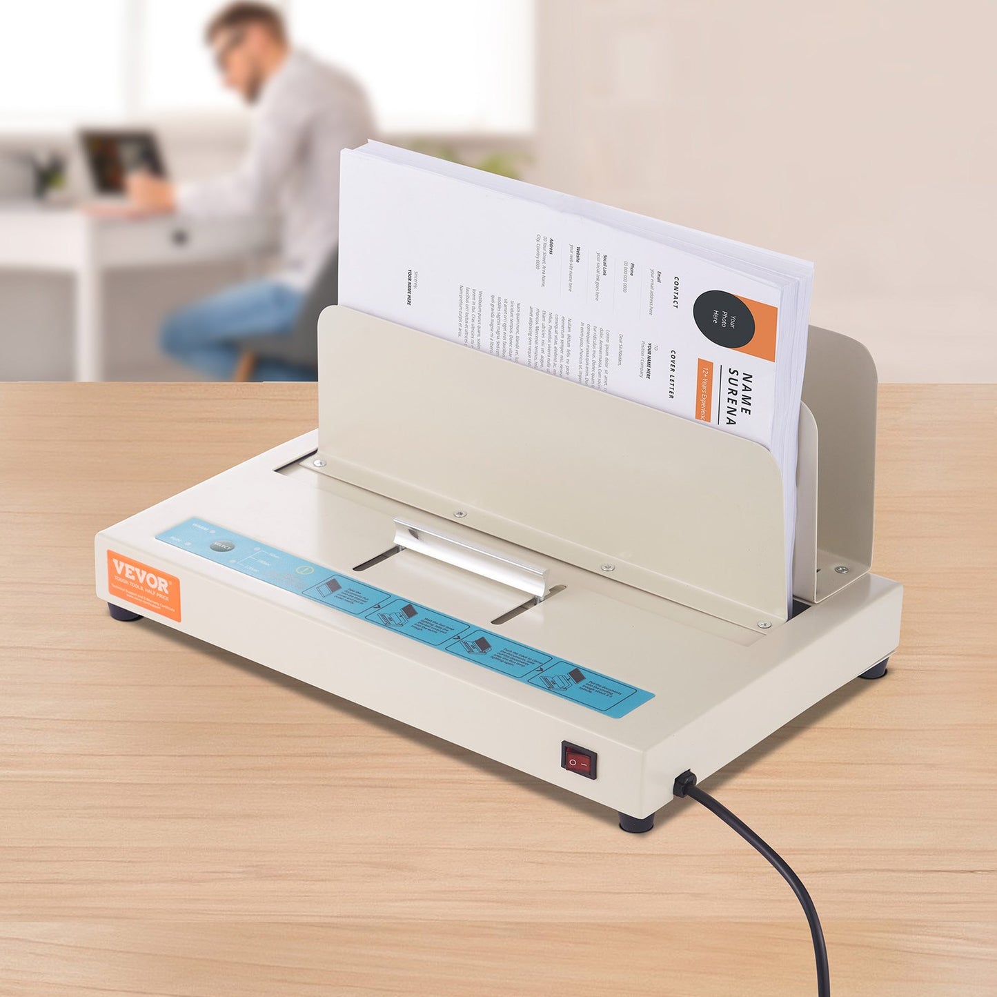 Thermal Binding Machine, 500 Sheets Capacity Book Binding Machine, Thermal Book Binder 50mm Binding Thickness A3(Short Edge)/A4/A5 Document, with Infrared Optical Detection