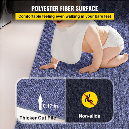 Indoor Outdoor Rug Carpet 5.9x52.5' Outdoor Rug with Waterproof Back Outdoor Rug for Patio Porch Deck Garage Outdoor Area Rug Runner Anti-Slide Porch Rug No Mildew Kitchen Rugs(Blue,1.8 * 16M)