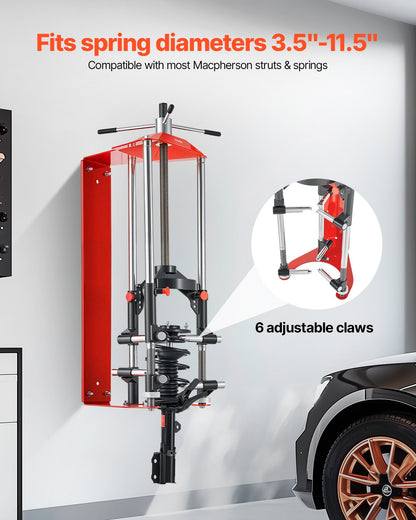 Strut Spring Compressor, 4-level Adjustment, Strut Compressor with Versatile Mounting Options & Multi-Purpose Hooks for Compressing Coil Springs up to 3,000 lbs, Fit for SUVs, Trucks, Pickups