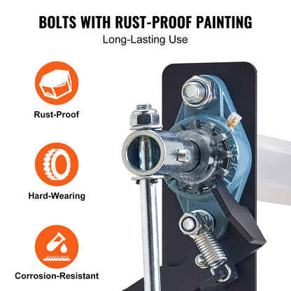 Hand Crank Tarp Roller Kit, 64" to 104" Wide, Aluminum Alloy, Manual Cab Level Dump Truck Tarp Roller with 7" Sponge-Wrapped Handle, Perfect for Dump Trucks, Trailers, Trash Haulers (No Tarp)