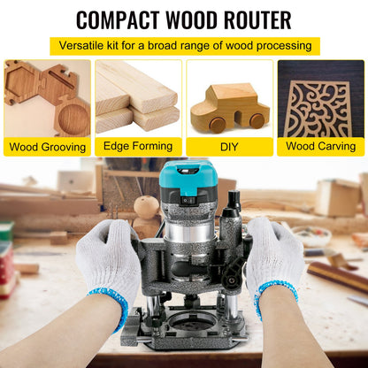 Router Tool, 710W Wood Router, Router for Woodworking with 3 Router Collets, Wood Router Tool with Fixed & Plunge & Tilt & Offset Base, Woodworking Router with Aluminum Shell & Variable Rotating