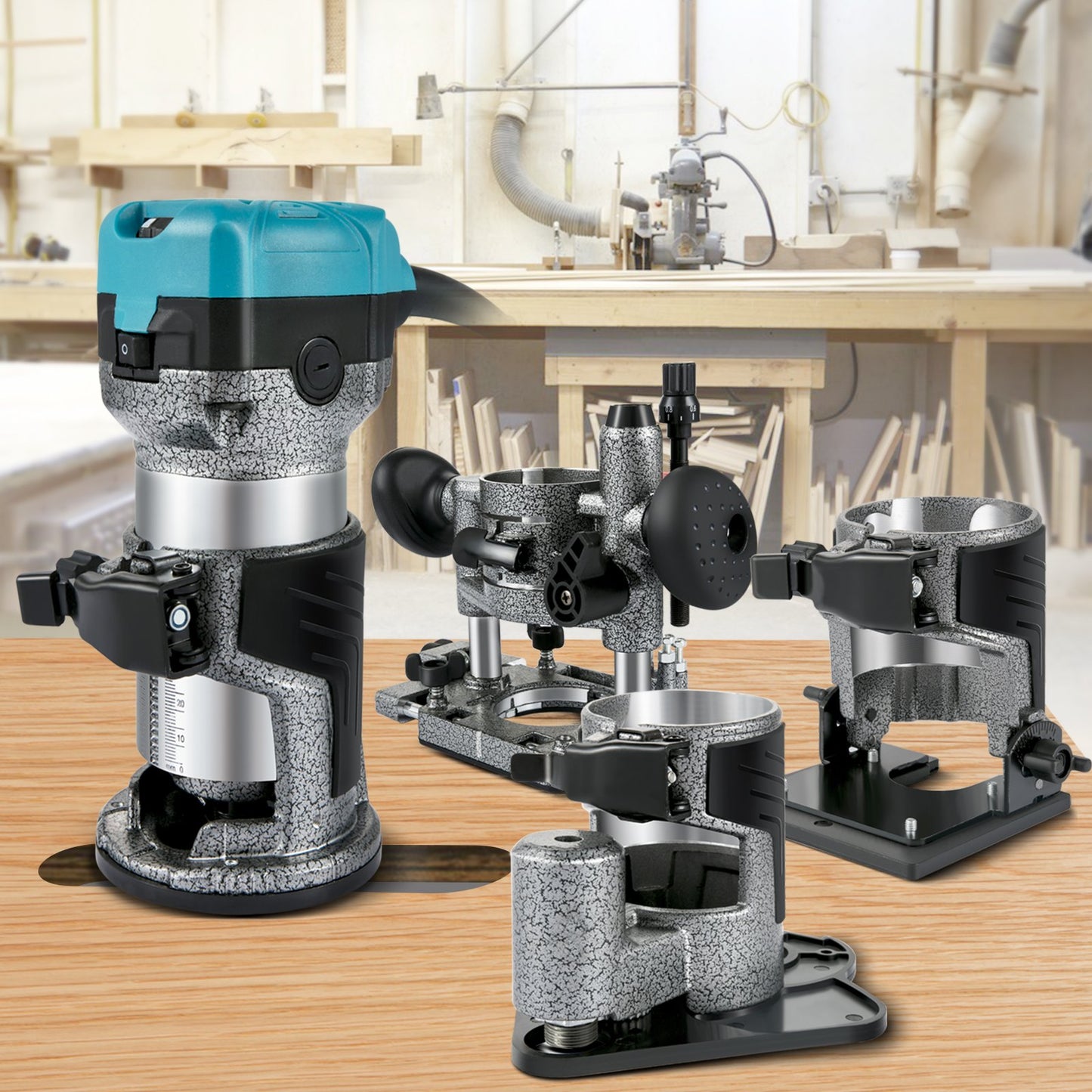 Router Tool, 710W Wood Router, Router for Woodworking with 3 Router Collets, Wood Router Tool with Fixed & Plunge & Tilt & Offset Base, Woodworking Router with Aluminum Shell & Variable Rotating